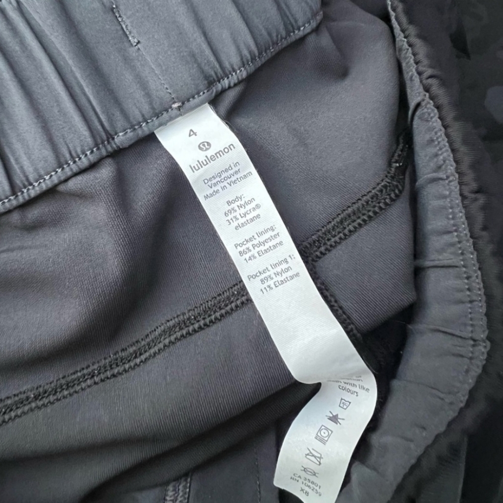 EUC- Lululemon On The Fly 28" Incognito Camo Multi Grey / Coal Pant Size 4 - Picture 10 of 10